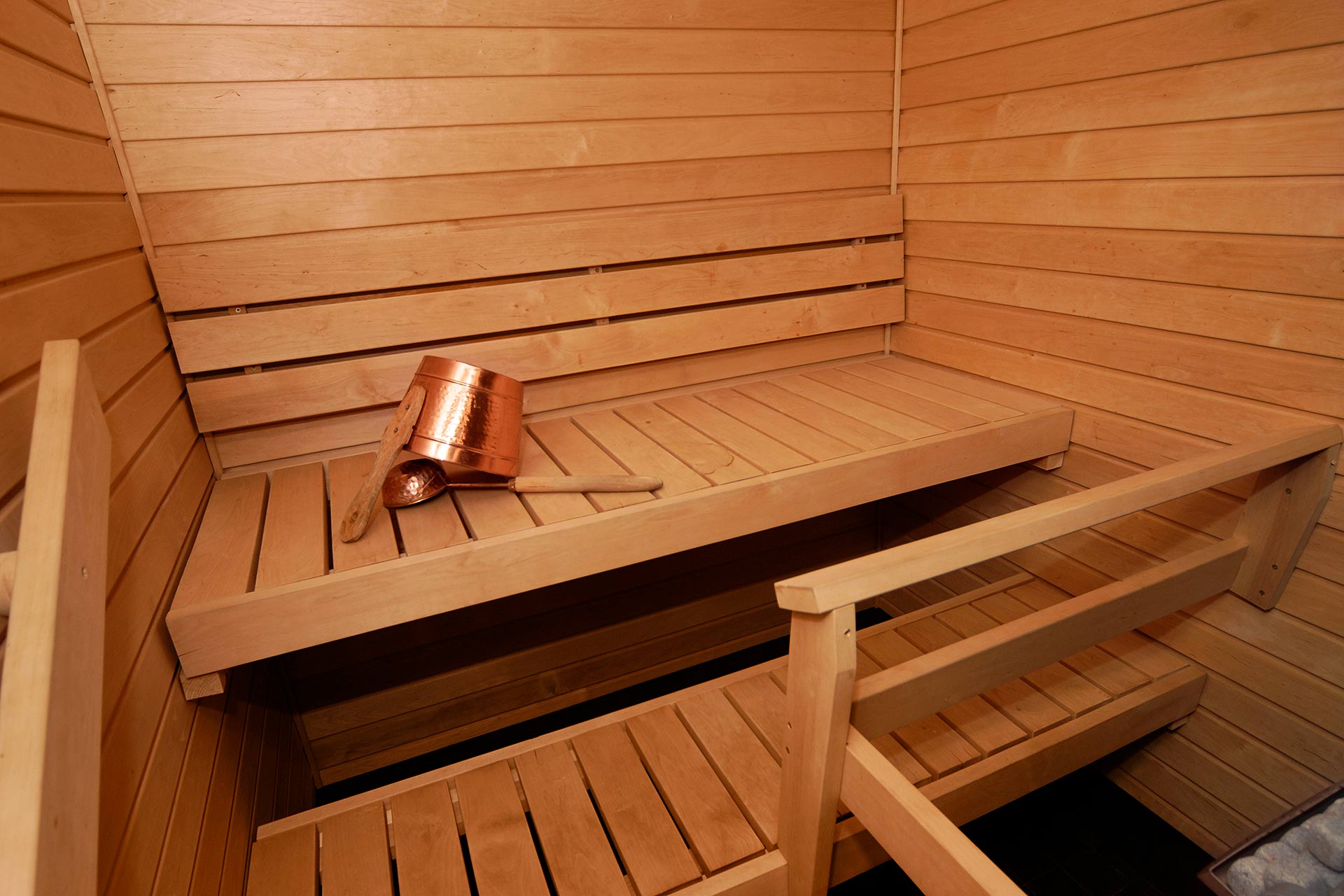 A Finnish sauna in Sky Suite Deluxe.