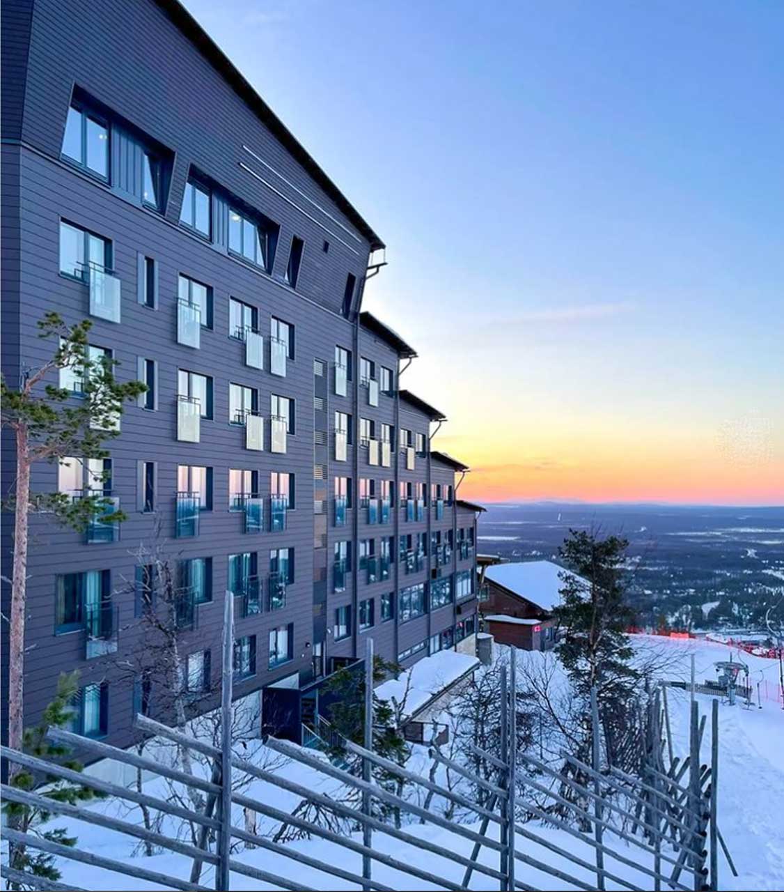 Hotel Levi Panorama på vintern.