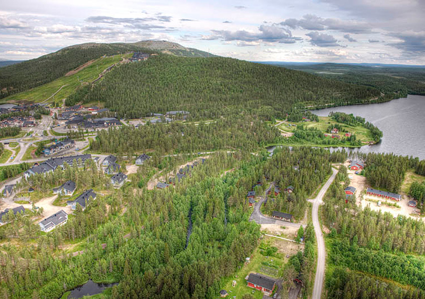 Beautiful summer view of Levi Village in Lapland.